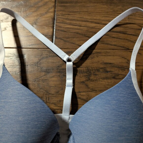 New aerie Perky Push Up demi bra blue size 32B - Picture 5 of 12